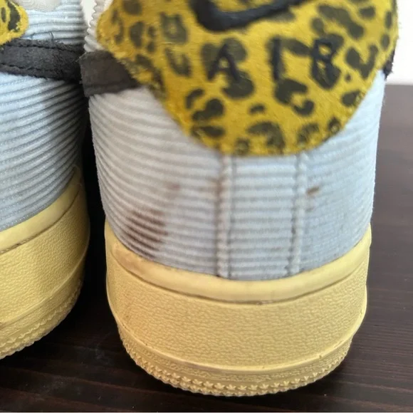 NIKE Air Force One Spring Mix low top Celestine Blue Off Black Sz 12 EU 44.5 - Picture 4 of 9